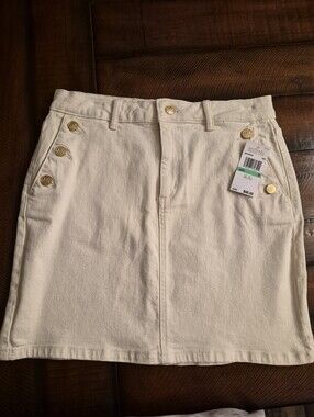 Michael Kors Bone Button-Accent Women’s Miniskirt  Size 8